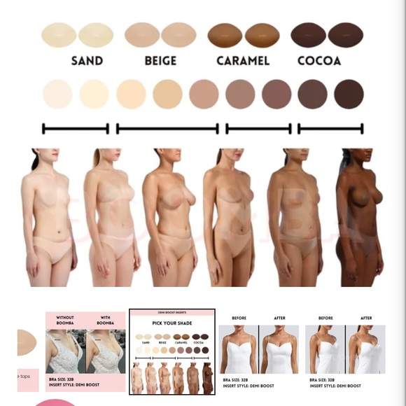 Boombas Demi Boost Inserts in Beige Size Large (F, G) NWT in original box! - Picture 2 of 3